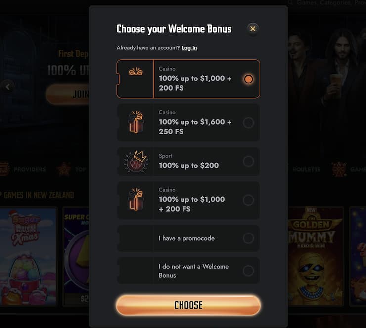 Gransino Login and Sign Up